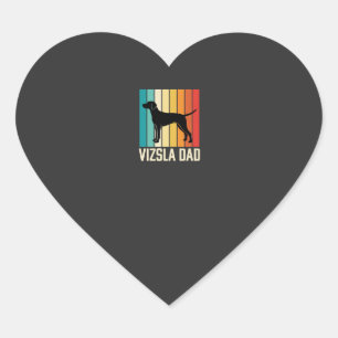 Pegatina En Forma De Corazón Silueta de perro Retro Vizsla Papá