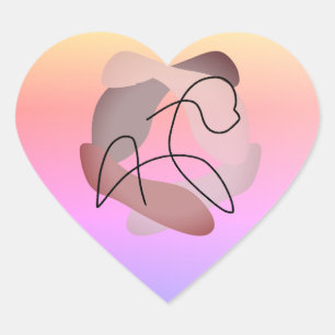 Pegatina En Forma De Corazón Silueta de Serenidad: La Belleza de un Caballo Lib