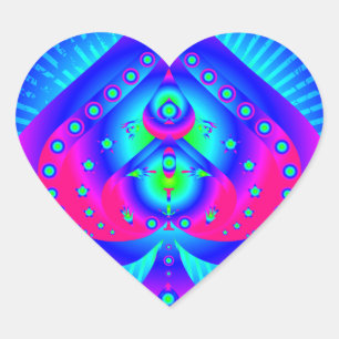 Pegatina En Forma De Corazón Símbolo de espadas coloridas
