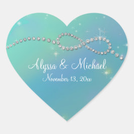 Pegatina En Forma De Corazón Símbolo de infinito Aqua Rótulo Infinito Amor Twin