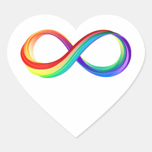 Pegatina En Forma De Corazón Símbolo infinito arcoiris en capas