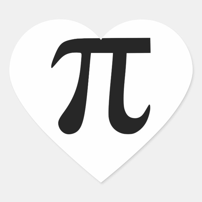 Pegatina En Forma De Corazón Símbolo Pi (Anverso)