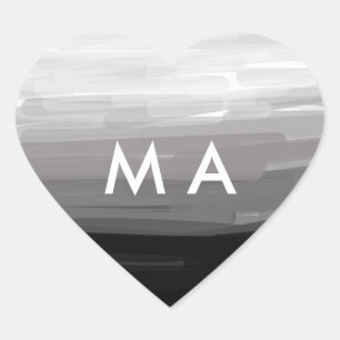 Pegatina En Forma De Corazón Simple monograma agregar tu nombre letra hombre mi