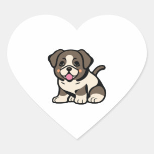 Pegatina En Forma De Corazón Simplemente lindo perro Copiar Copiar Copiar Copia