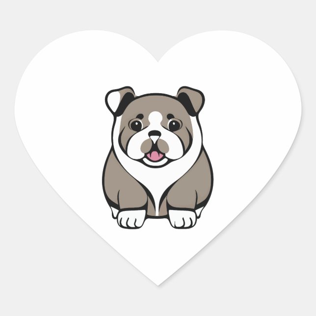 Pegatina En Forma De Corazón Simplemente perro lindo (Anverso)