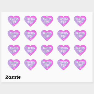 Pegatina En Forma De Corazón Sin Gluten Rosa Azul