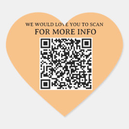 Pegatina En Forma De Corazón Sincera conexión: Pegatina de código QR para empre