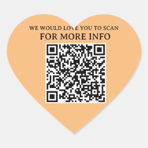 Pegatina En Forma De Corazón Sincera conexión: Pegatina de código QR para empre