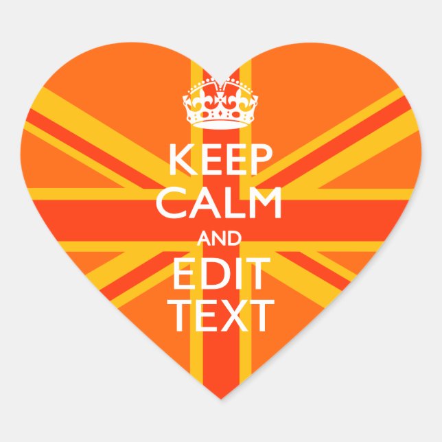 Pegatina En Forma De Corazón Sindicato naranja Jack Bandera Británica (Anverso)