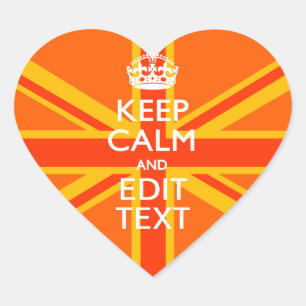 Pegatina En Forma De Corazón Sindicato naranja Jack Bandera Británica