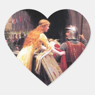 Pegatina En Forma De Corazón Sir Lancelot y Guinevere en las escaleras