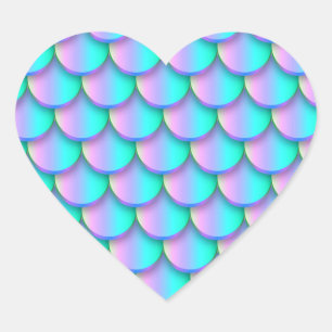 Pegatina En Forma De Corazón Sirena