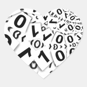 PEGATINA EN FORMA DE CORAZÓN SISTEMA BINARIO