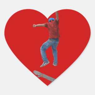 Pegatina En Forma De Corazón Skateboarder consigue algo de Air Action Street Ku