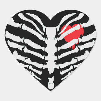Pegatina En Forma De Corazón Skeleton Heart