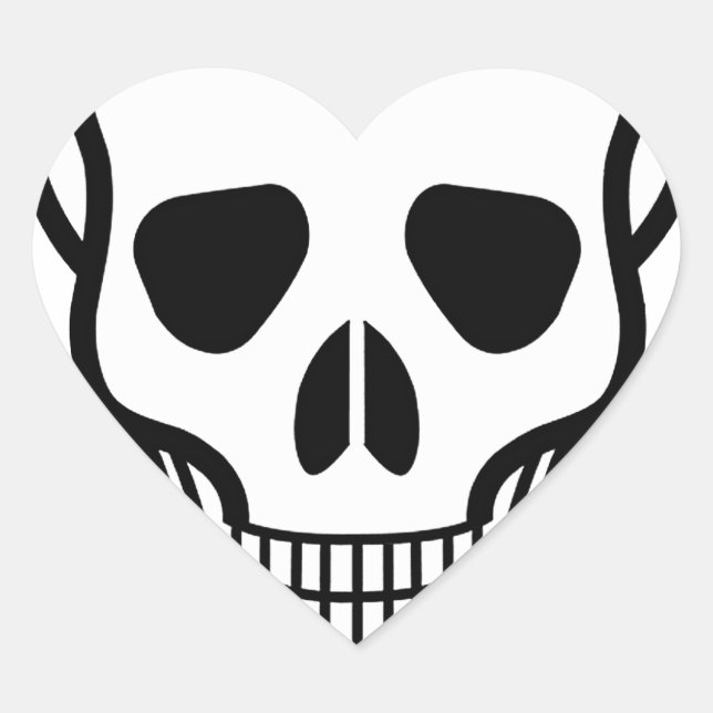 Pegatina En Forma De Corazón Skull y Crossbone (Anverso)