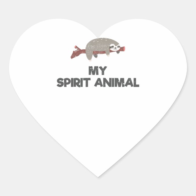 Pegatina En Forma De Corazón Sloth es mi animal espiritual (Anverso)