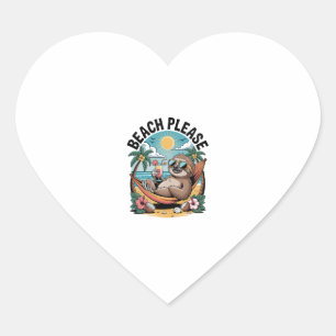 Pegatina En Forma De Corazón Slots con helado playa de verano, por favor