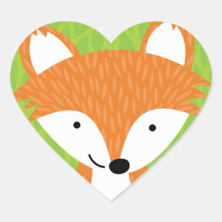 Pegatina En Forma De Corazón Sly Little Fox-Woodland Friends