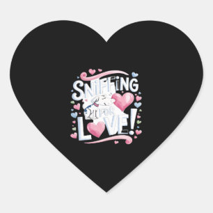 Pegatina En Forma De Corazón ¡Sniffing por amor! Perro