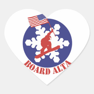 Pegatina En Forma De Corazón Snowboard Alta