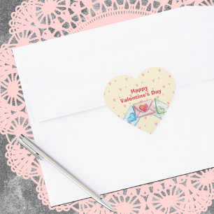 Pegatina En Forma De Corazón Sobre de San Valentín