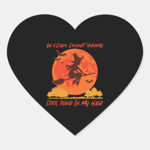 Pegatina En Forma De Corazón sobre la bruja de la autopista del desierto oscuro