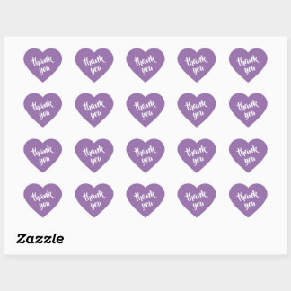 Pegatina En Forma De Corazón Soft Muted Lavender Thank You Heart Sticker