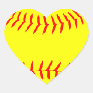 Pegatina En Forma De Corazón Softball personalizado