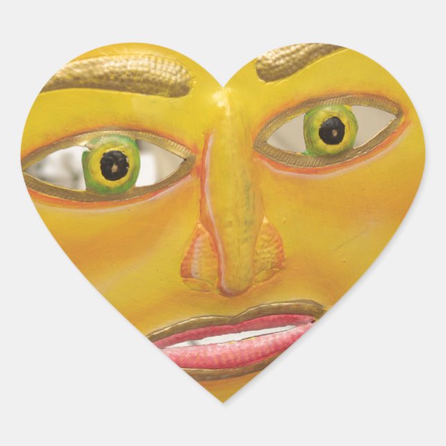 Pegatina En Forma De Corazón Sol Caribe (Anverso)