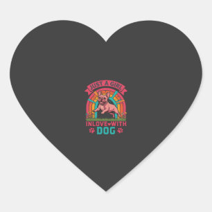 Pegatina En Forma De Corazón Solo chica enamorada del perro Bulldog Francés Pat