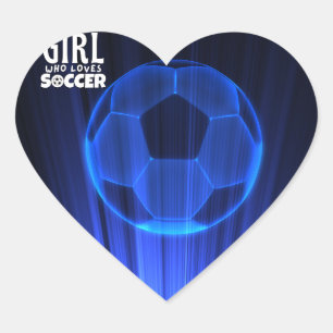 Pegatina En Forma De Corazón sólo un chica que ama el fútbol