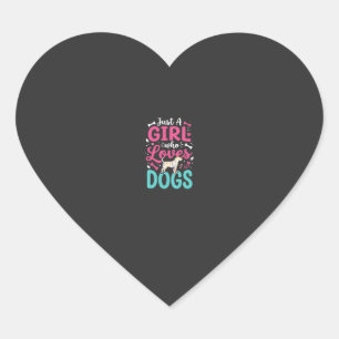 Pegatina En Forma De Corazón Sólo una chica que ama a los perros