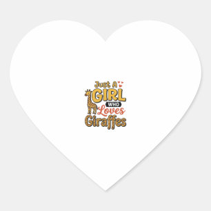 Pegatina En Forma De Corazón Solo Una Chica Que Ama Las Jirafas Diseño Vector V