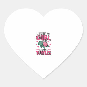 Pegatina En Forma De Corazón Solo una chica que ama las tortugas Cute Turtle Ve