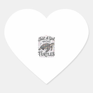 Pegatina En Forma De Corazón Solo Una Chica Que Ama Las Tortugas Diseño De Cami