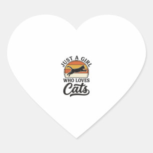 Pegatina En Forma De Corazón Solo una chica que ama los gatos Diseño de gato re