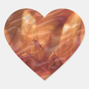 Pegatina En Forma De Corazón Sombras de oro de la hoja de cobre:  Grabó en