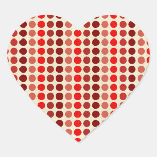 Pegatina En Forma De Corazón Sombras de puntos rojos de polka por Shirley Taylo
