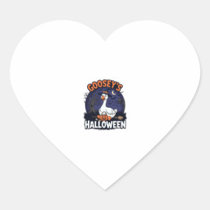 Pegatina En Forma De Corazón Sombrero de bruja de ganso de Halloween de Gooseys