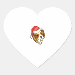 Pegatina En Forma De Corazón Sombrero de perro Santa - Navidades divertidos _7