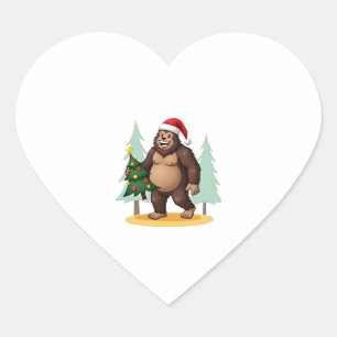 Pegatina En Forma De Corazón Sombrero de Santa Hat (5) de árbol de navidad de p