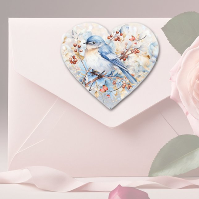 Pegatina En Forma De Corazón Song Bird & Berries (Subido por el creador)