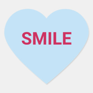 Pegatina En Forma De Corazón Sonrisa azul diversión linda conversación El día d