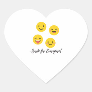 Pegatina En Forma De Corazón Sonrisa de emoji para todos