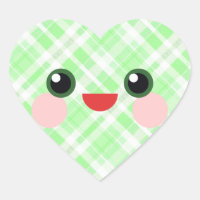 Sonrisa Kawaii Cara Feliz Cuadro Verde