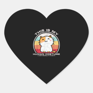 Pegatina En Forma De Corazón Soy realmente un gato, disfraces humanos divertido