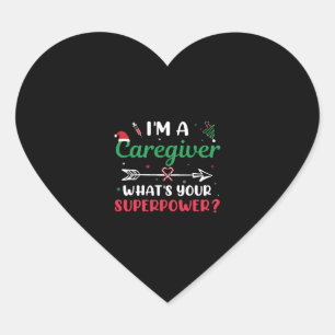 Pegatina En Forma De Corazón Soy un cuidador ¿Cuáles son tus Navidades de super