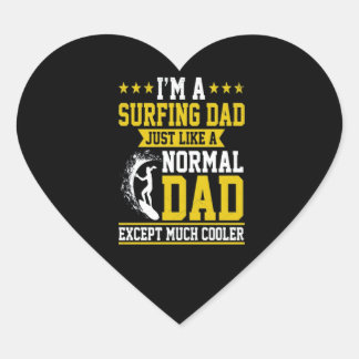 Pegatina En Forma De Corazón Soy un papá de surf como un papá normal