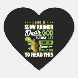 Pegatina En Forma De Corazón Soy una lenta maratón divertida de una tortuga cor